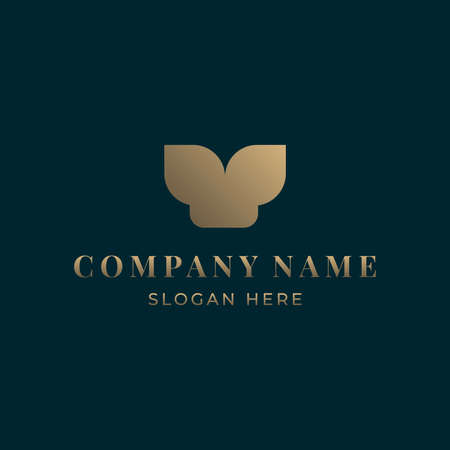 A logo concept for a company, beauty salon, boutique, premium store or spa. Branded premium mark for business. Vector image.のイラスト素材