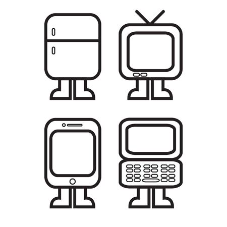 Electronic iconsのイラスト素材