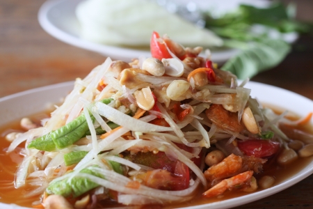 Somtum Delicious and tradition Thai foodsの写真素材
