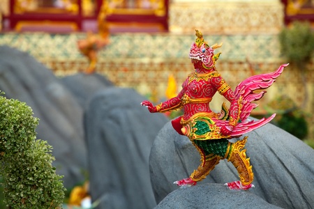 Thai Creatures statue from legend of Himmapan Mysterious forest  Decorations around The royal crematorium of HRH Princess Bejaratana Rajasuda at Sanam Luangのeditorial素材