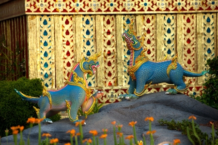 Thai Creatures statue from legend of Himmapan Mysterious forest  Decorations around The royal crematorium of HRH Princess Bejaratana Rajasuda at Sanam Luangのeditorial素材
