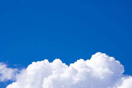 blue sky with cloud closeupの写真素材