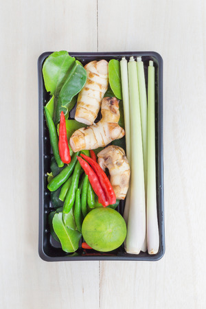 Thailand and Asian Famous Spicy , Tom Yum ingredients food in ready made packageの写真素材