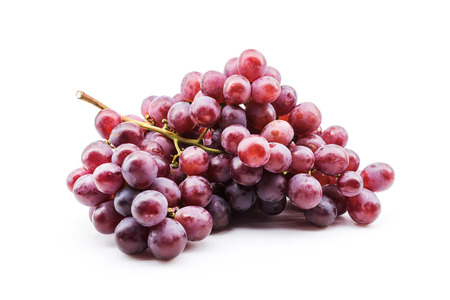 a bunch of red grape on white backgroundの写真素材