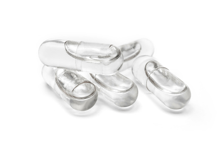 transparent capsule on white backgroundの写真素材