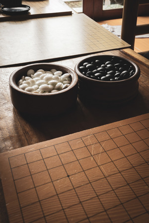 practice room for playing WeiQi or GO - traditional board game.  invented in China more than 2,500 years agoの写真素材