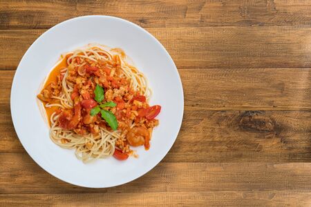 spaghetti tomato sauseの写真素材