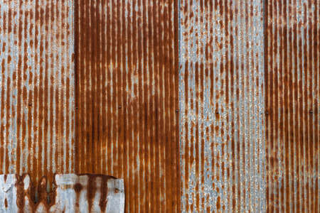 old rusty zinc plate galvanized outdoor wall for background - background for interior design, vintage styleの写真素材