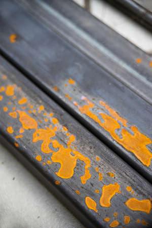 rust on metal box iron after drop by waterの写真素材