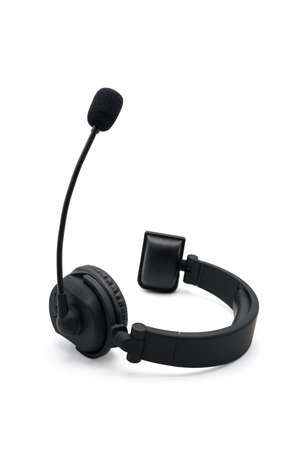 Call center and customer service help desk. VOIP headset. Communication Support isolated on white...