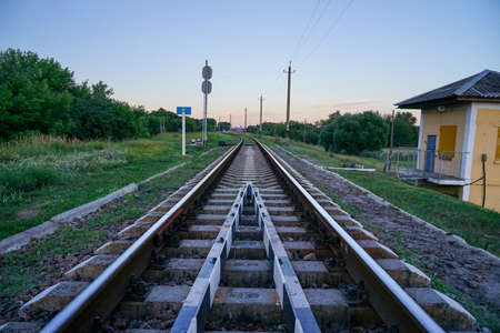 railroad with rails and sleepers