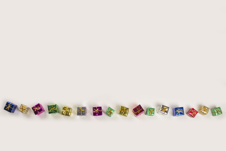 Several gift boxes under the white backgroundの写真素材