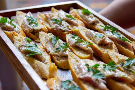 Bread and carpaccio snack board