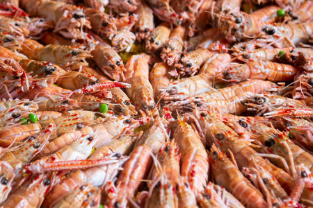 Traditional spanish paella with seafood and pork. Preparedの写真素材