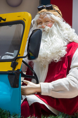 Santa Claus, Christmas scene with presents and objects from trees. Christmas decorationの写真素材