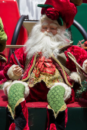 Santa Claus, Christmas scene with presents and objects from trees. Christmas decorationの写真素材