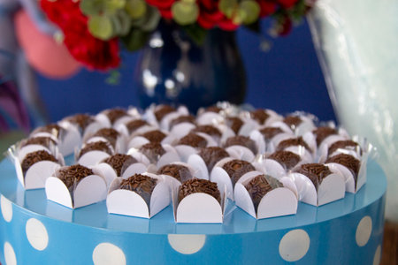 Brigadeiro, traditional Brazilian party candyの写真素材