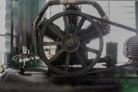 The Pulley on air compressorの写真素材