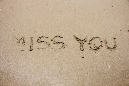 miss you on sand, picture concept and ideaの写真素材