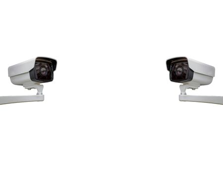 The CCTV camera security isolated backgroundの写真素材