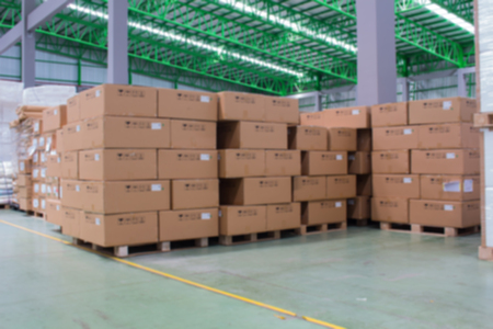 The box is keep stacked in warehouse