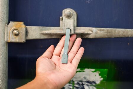 The container seal lock for protect product inside.の写真素材