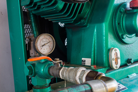 The pressure gauge, in the pneumatic system.の写真素材