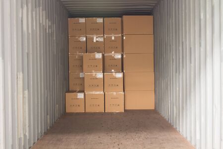 The cartons with loading into of container