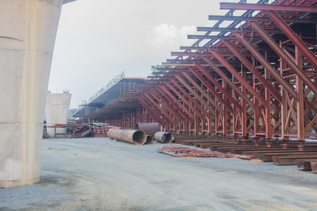 The cross bridge construction for transportation support.