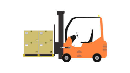Icon forklift warehouse storage and delivery of cargo.