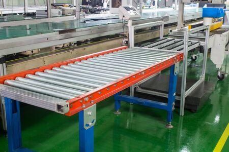 roller conveyor, Production line conveyor roller transportation objects.の写真素材