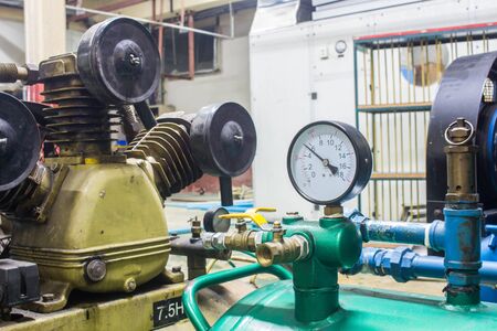 The pressure gauge, in the pneumatic system.