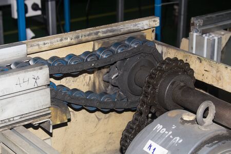 Conveyor chain drive shaft production line of the factory. soft focusの写真素材