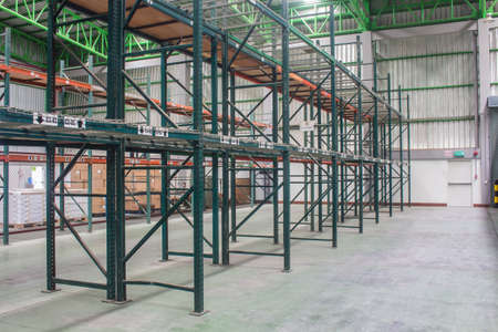 Space of shelves in the warehouse, interior of warehouse.の写真素材