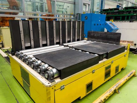 Conveyor for loading steel sheet into the press machine (Soft focus)の写真素材