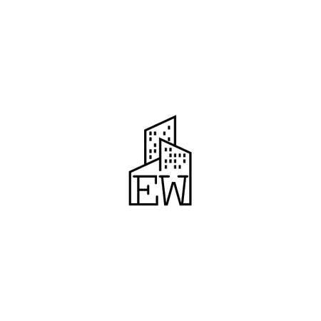 EW line concept logo in high quality professional design that will be best for companies related to real estateの写真素材