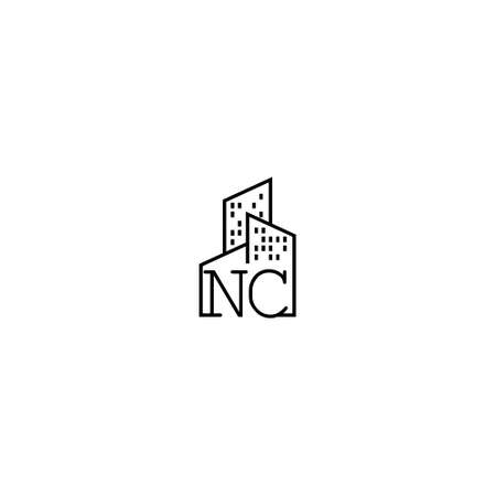 NC line concept logo in high quality professional design that will be best for companies related to real estateの写真素材
