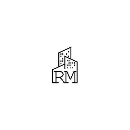 RM line concept logo in high quality professional design that will be best for companies related to real estateの写真素材