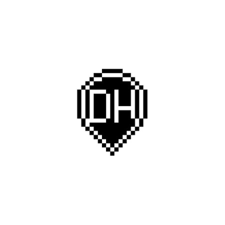 DH creative letter logo design concept for sale in high quality professional design that will print well across any print mediaの写真素材