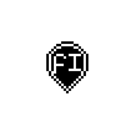 FI creative letter logo design concept for sale in high quality professional design that will print well across any print mediaの写真素材