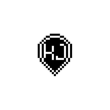 KJ creative letter logo design concept for sale in high quality professional design that will print well across any print mediaの写真素材