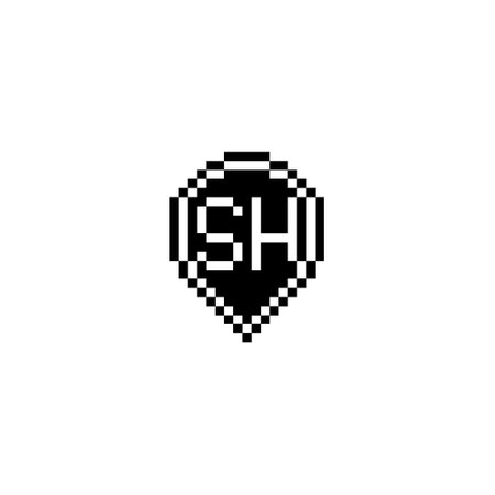 SH creative letter logo design concept for sale in high quality professional design that will print well across any print mediaの写真素材