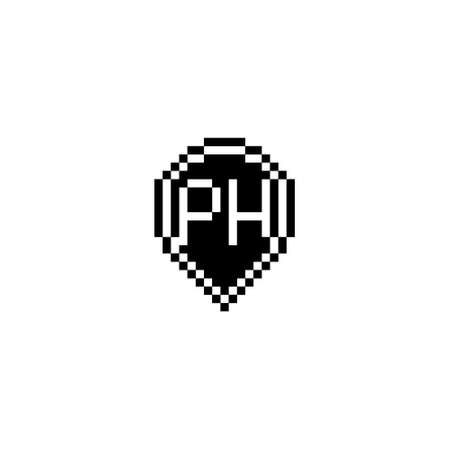 PH creative letter logo design concept for sale in high quality professional design that will print well across any print mediaの写真素材