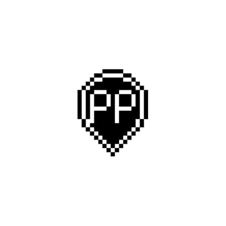 PP creative letter logo design concept for sale in high quality professional design that will print well across any print mediaの写真素材