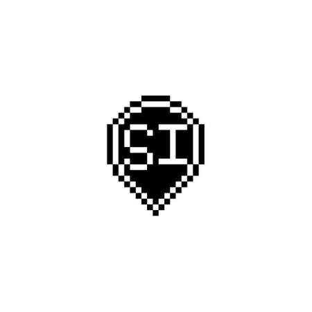 SI creative letter logo design concept for sale in high quality professional design that will print well across any print mediaの写真素材