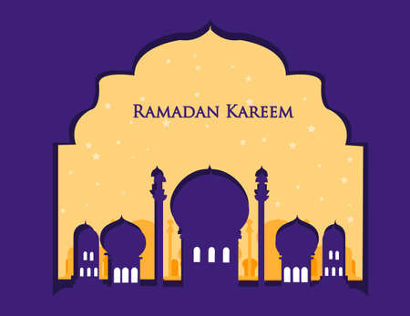 Ramadan or Ramadhan Kareem banner background design and vector illustration of luxury template, theme background, greeting card, banner, social media post.のイラスト素材