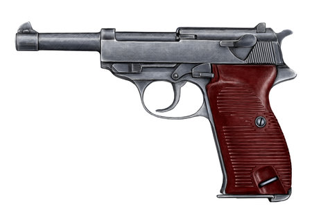 Illustration of German Automatic Pistol.の写真素材