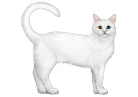 Illustration of White Cat.の写真素材