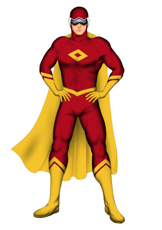 Illustration of standing Superhero.の写真素材
