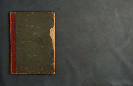 old book, on gray background. top viewの写真素材